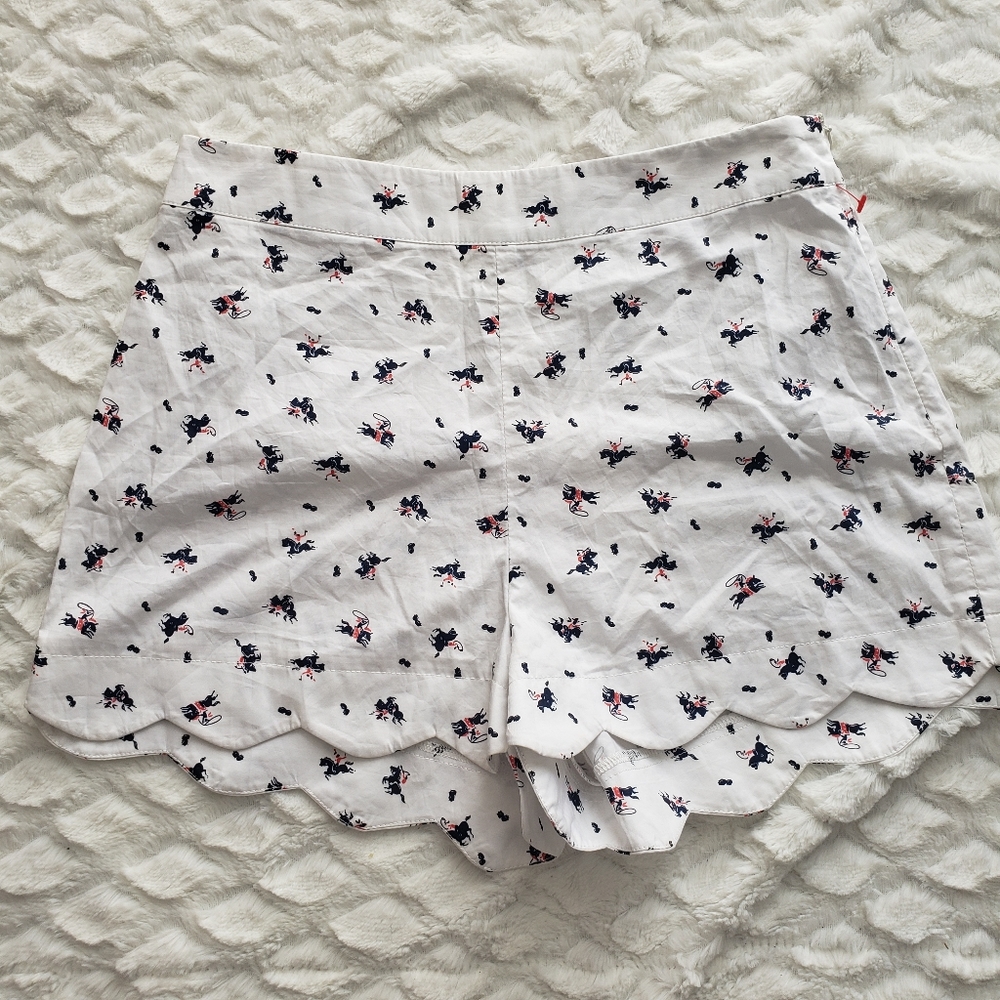 Ducks in a Row White Cowboy Print  Short Shorts
